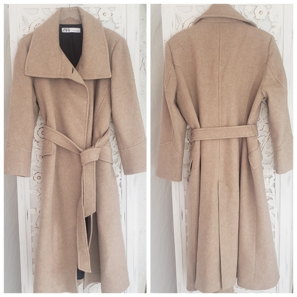 zara long brown coat